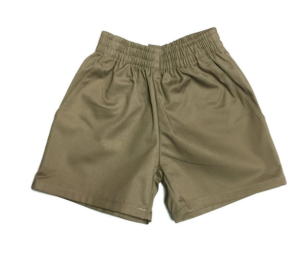 Khaki Elastic Pull-on Shorts